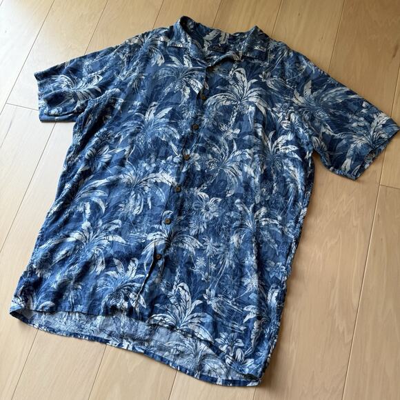 Polo Ralph Lauren Linen Shirt XLT Blue Tropical Vacation Party Summer RRL - Picture 8 of 8